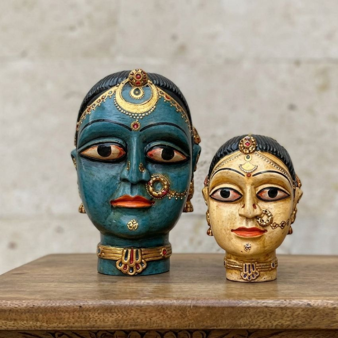 Traditional Devi Face Statues
