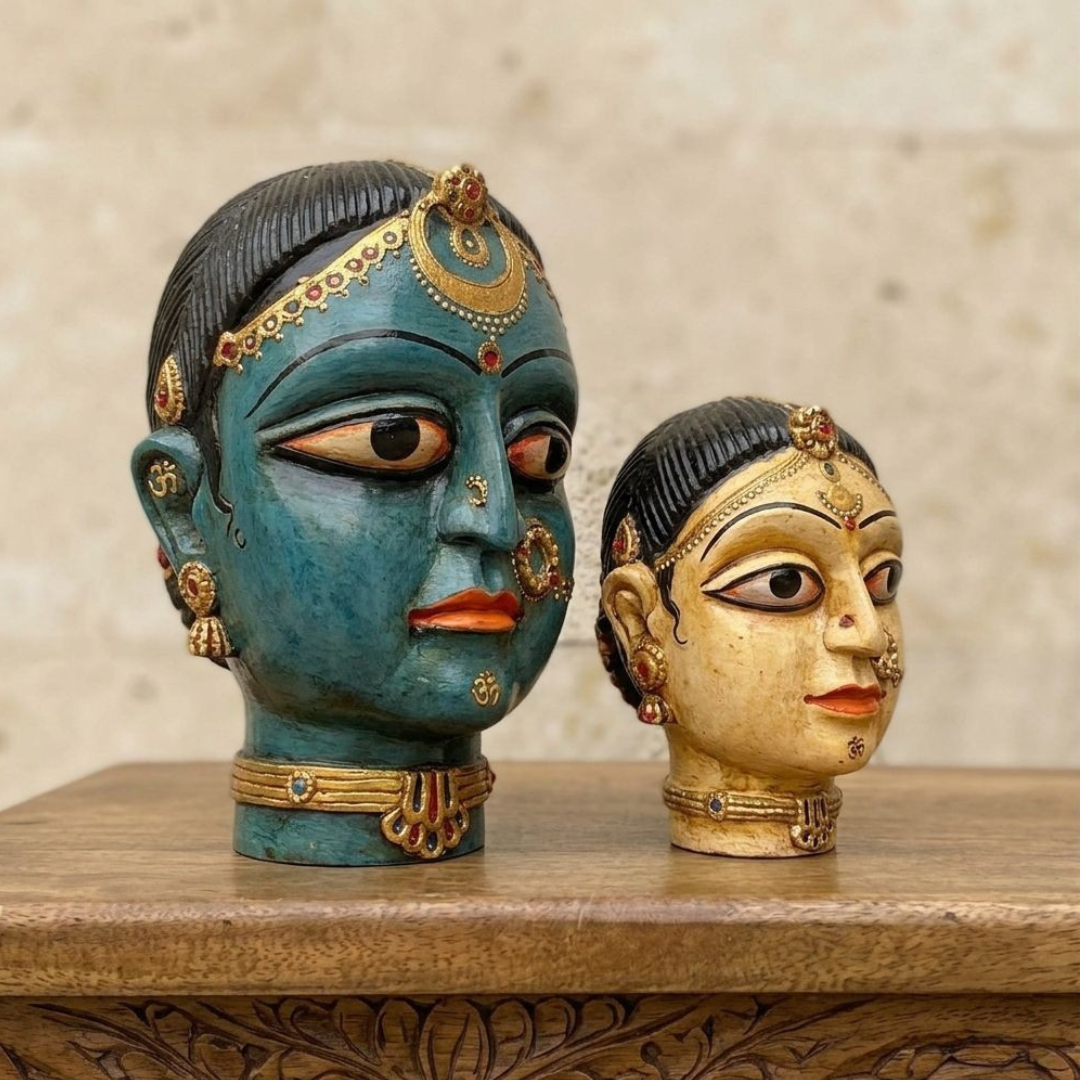 Traditional Devi Face Statues